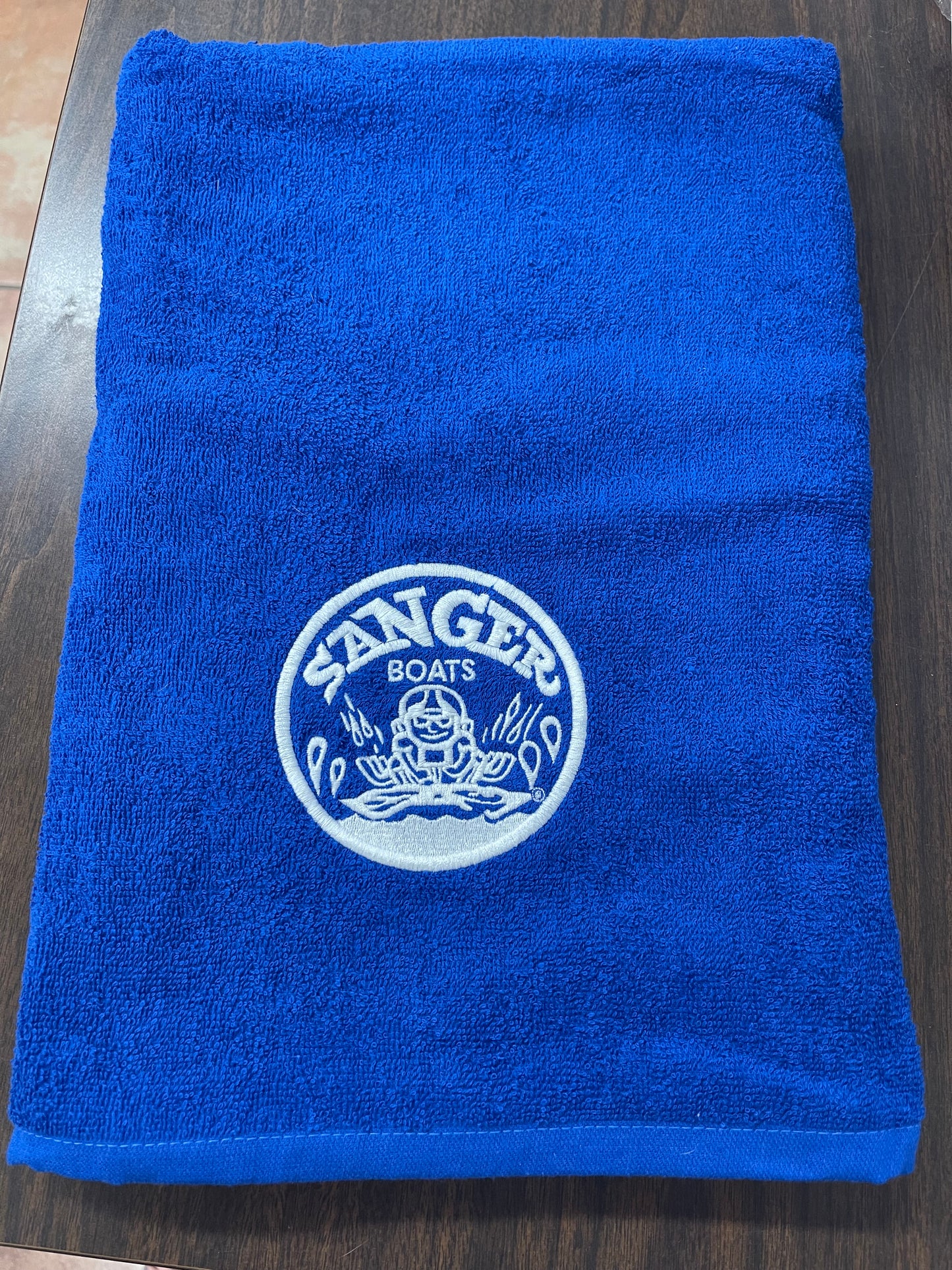 Royal Blue Terrycloth Sanger Boats Towel