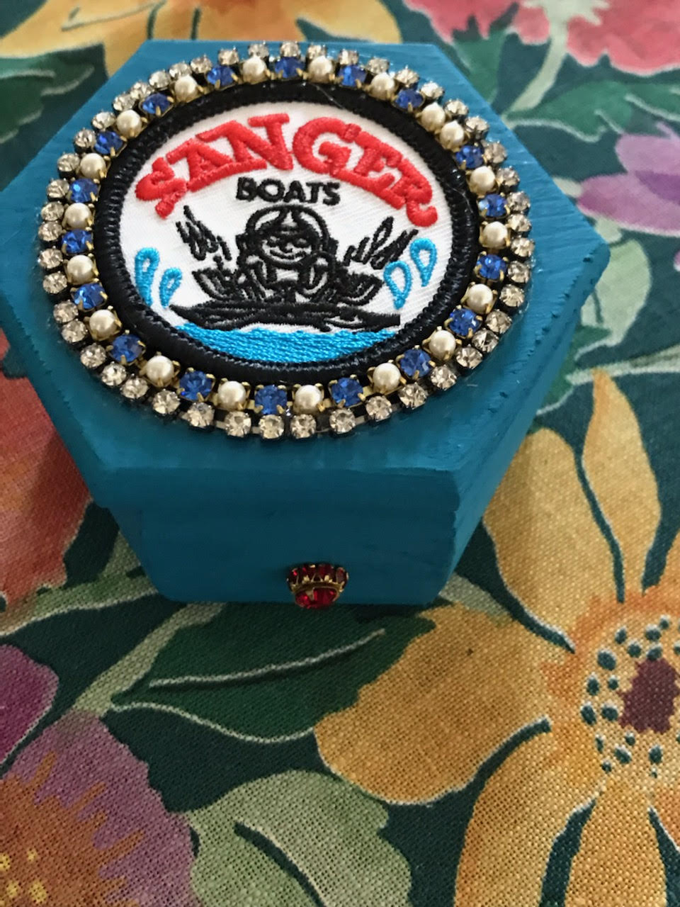 Sanger Boats Blue Lid Trinket Box