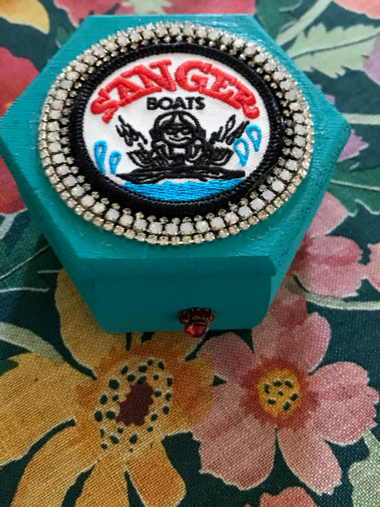 Sanger Boats White Stones Trinket Box